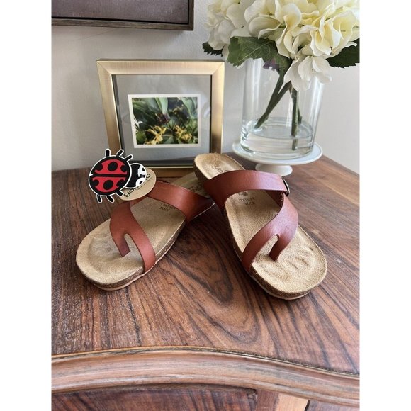 Yokono Shoes - Yokono Sandals Women's 8 Slip On Toe Ring Strappy Brown Leather Buckle